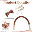 2 PCS Brown Leather Purse Strap, Braided Leather Strap for Purse, 11.8in PU Leather Woven Purse Handles with Metal Lobster Clasp for Underarm Bags, Handbags
