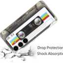FAteamll Case for Galaxy S25 Shockproof Scratchproof with TPU Soft Bumper Retro Cassette Tape Case Compatible with Samsung Galaxy S25