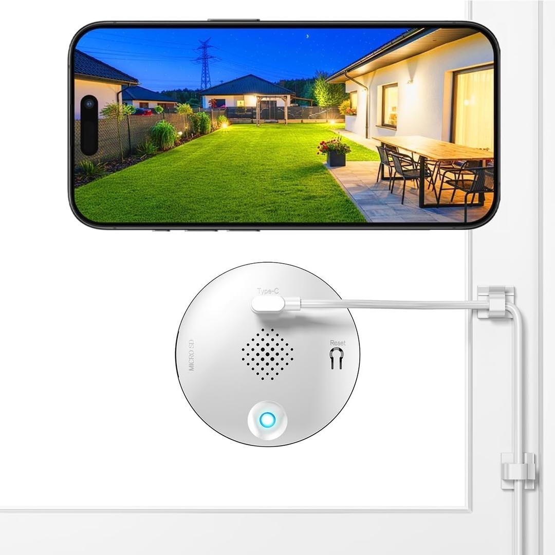 3MP 2K Window Camera for Home Security, Indoor Camera for Outdoor Monitoring with Full Color Night Vision, Motion Human Vehicle Detection, 24/7 Recording, Easy Installation