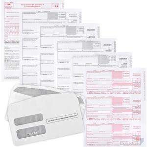 1099 NEC Tax Forms 2024, 50 4 Part Tax Forms Kit, 50 Self Seal Envelopes, US Government Forms - Compatible with QuickBooks and Accounting Software, Made in The USA 50 Pack