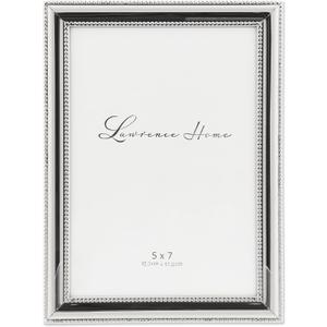 Lawrence Frames 510757 Metal Picture Frame Silver-Plate with Delicate Beading, 5 by 7-Inch, 5x7