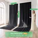 50ftx14ft Black Backdrop Curtain for Wedding & All Parties | 10 Panels (5ftx14ft), Wrinkle-Free Stretch Fabric, Backdrop for Birthday, Baby Shower & Photo, Washable, Reusable, Ironable, W5' x H14'
