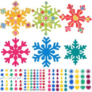 Zonon 24 Pieces Holiday Snowflake Craft Kit Winter DIY Hanging Craft Ornaments Snowflake Kit for Christmas Tree Home Activity Decorations(Blue, White)