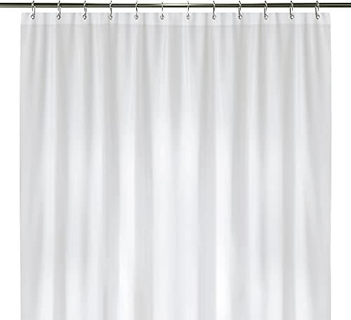 LiBa Waterproof Plastic Shower Curtain - Bathroom Shower Curtain Premium PEVA Non-Toxic with Rust Proof Grommets White 8G Heavy Duty Bathroom Accessories 72x72 - White