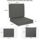 Favoyard Outdoor Deep Seat Cushion Set, 22 x 22 Inch Rainproof & 3-Year Fade Resistant Patio Furniture Cushions, Removable Seat Bottom & Back Cushion covers with Ties for Chair, Sofa, Couch, Dark Grey