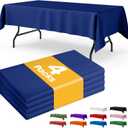 Niuara Navy Blue Plastic Table Cloth - 4 Pack 54"  108" Rectangle Disposable Tablecloths for 6FT Tables, Table Cover for Party, Holiday & Gathering Use
