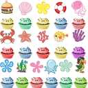 48 PCS Happy Birthday Cupcake Toppers Party Decorations Cake Decor Cupcake Decorations Cake Decorating Party Supplies Decor for Boys Girls (48 Pcs Blue Ocean 2.0)