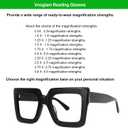 VOOGLAM Oversize Square Reading Glasses For Women Men Anti Blue Light UV Eyestrain Reader Computer TV Phone Glasses Charisse (Black)