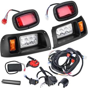 Lochnchn LED Headlight Tail Light Kit Compatible with Club Car DS Golf Carts 1993-UP 12V Street Legal Light Kit with Turn Signal Wire Harness Compatible with Club Car DS for Gas and Electric