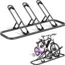 Mr IRONSTONE Bike Rack, Floor Storage Stand for Garage, Indoor/Outdoor Parking Holder, Fits Mountain, Road & Kids Cycles (Black, 3-Slot)