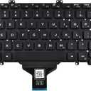 Replacement Keyboard Compatible with Dell Latitude 7400 3400 5400 7410 5401, NOT Fit for Latitude 7400 2-in-1 Black No Frame US Layout