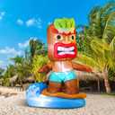Shappy 5ft Inflatable Tiki Surfboard Decorations Luau Hawaiian Party Decorations Summer Inflatables Outdoor LED Lighted Tiki Blow up Beach Tropical Pool Surfing Yard Party Supplies Favors