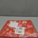 29 Inch Valentines Day Tree Skirt Collar Hexagon Foldable Fabric Romantic Red Love Heart Christmas Tree Base Stand Cover Ring for Happy Valentine's Day Anniversary Holiday Party Decorations