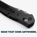 Benchmade - Mini Osborne, Every Day, Outdoor, Folding Knife, Reverse Tanto Blade with Black Carbon Fiber Handle (945-2)