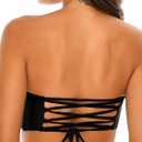 RELLECIGA Women's Bandeau Bikini Top (Black, S)