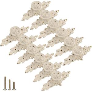 12 Pack Euro Rose Decorative Cabinet Knobs with Plate,4" Floral Ivory Drawer Knobs Vintage Kitchen Zinc Alloy Flower Drawer Pulls Handle for Dresser Vanity Cupboard Wardrobe (12 Pack, 4.0")