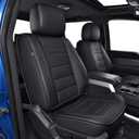 IKABEVEM for Ford F150 Seat Covers : 2009-2024 2025 2026 - F250/F350/F450 2017-2025 2026 Pick-up Truck Front Car Seat Covers (Black, 2PCS Front)