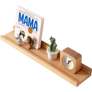 HOMWOO Floating Shelves Natural Wood Wall Shelves Wall Mounted Picture Ledge for Home, Living Room, Bedroom, Bathroom, Office,24 Inches
