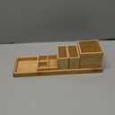 Bamboo Vanity Tray, 6-Piece Bathroom Countertop Vanity Tray Set, Makeup Kitchen Desk Organizer and Storage - Holds Small Items