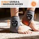 YAZHI Foot Massager 2-in-1 Warming Wrap Relax & Renew Foot & Ankle Massager with 3 Modes & 4 Heat Levels, Portable for Home or Travel, 2pack