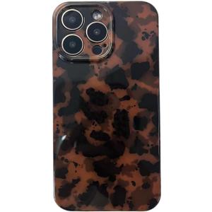 Tortoise Shell Phone Case Compatible for iPhone 12 Pro Max Retro Leopard Cheetah Print Chic Animal Pattern Soft TPU Protective Cool Girls Amber Brown Phone Cover(for iPhone 12 Pro Max)