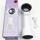 Portable Handheld Cooling Bladeless Fan USB Mini Fan Desktop Rechargeable Quiet 3 Gear (Black/White)