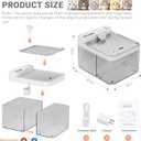 Cat Water Fountain, Filterless Cordless Cat Water Bowl, Wastewater Separation, Stainless Steel Tray, Not Continuous-Flow Auto-Refill Pet Water Dispenser with Scheduled Water Refresh, White
