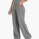 ESOFT Wide Leg Pants Women High-Waisted Yoga Work Dress Pants with Pockets, Casual Sweatpants, Petite/Regular Size S