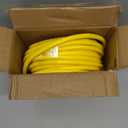 POWGRN 50 ft 12/3 Outdoor Extension Cord Waterproof Heavy Duty with Lighted Indicator End 12 Gauge 3 Prong, Flexible Cold-Resistant Long Power Cord Outside, 15Amp 1875W SJTW Yellow ETL Listed