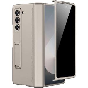 Miimall for Samsung Galaxy Z Fold 6 Case with Privacy Screen Protector, Built-in Adjustable Kickstand & Magnetic Hinge Protection All-Inclusive Protective Case for Galaxy Z Fold 6 5G Titanium Grey