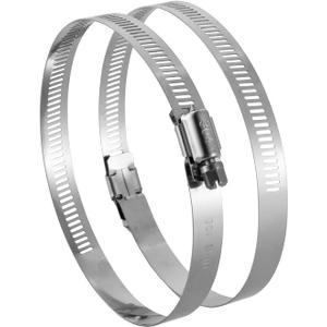 Marine Grade 316 Stainless Steel Hose Clamps 10 inch, Adjustable Worm Gear Screw Duct Pipe Clamps(2 Pack) Marine Grade 316 Stainless Steel Hose Clamps 10 inch, Adjustable Worm Gear Screw Duct Pipe Clamps(2 Pack)