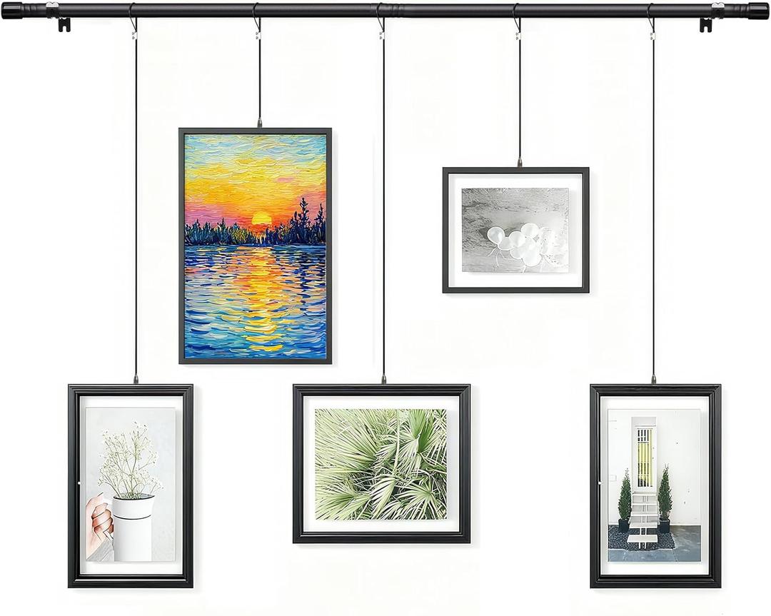Hanging Photo Display Wall Decor, 3073 Inches Adjustable Picture Frame Hanging Display with Wire Rope, Wall Hanging Picture Holder for Photos and Artwork