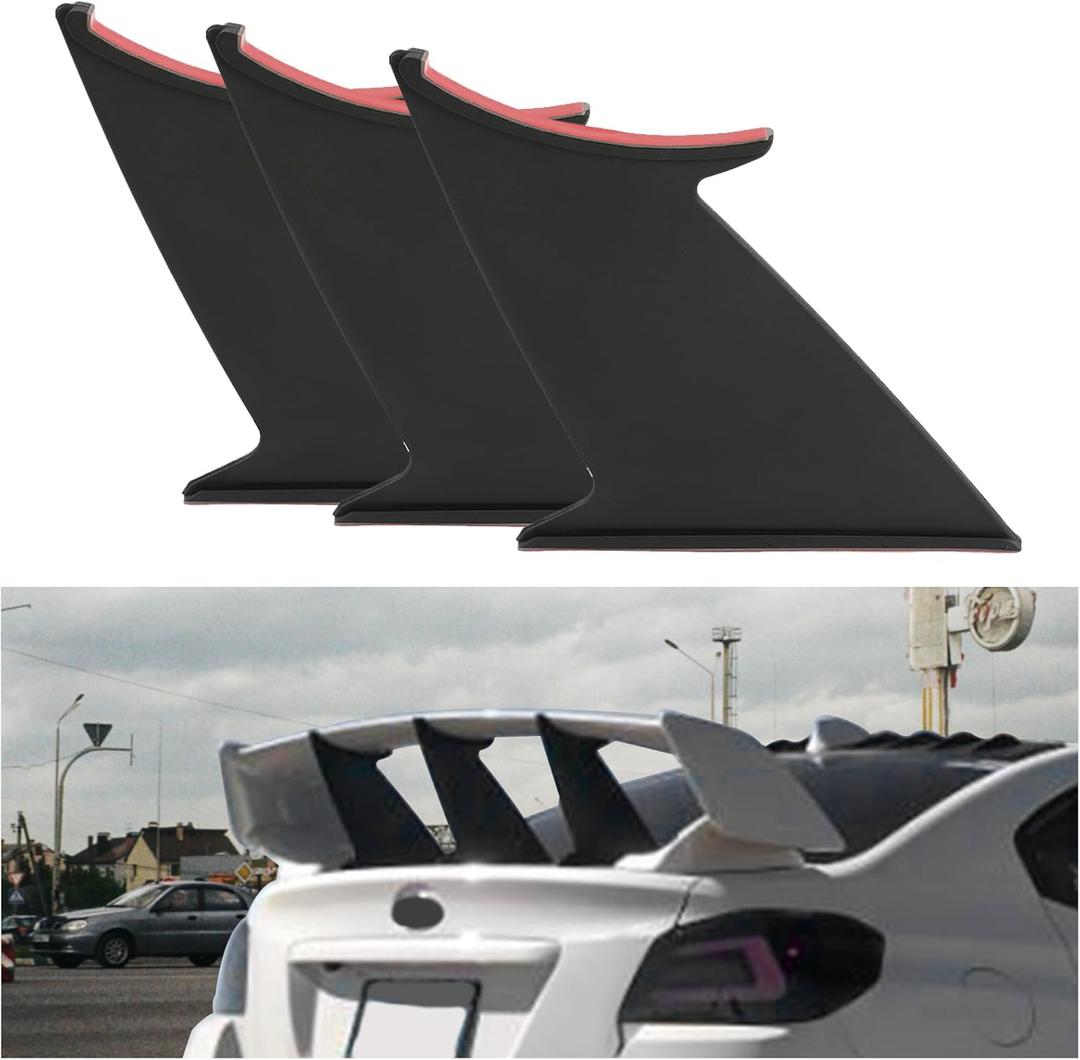 KUAFU 3PCS Spoiler Wing Stabilizer Compatible with 2015-2021 Subaru Impreza WRX STI Sedan Rear Trunk Boot Lip Spoiler Wing Stiffi Support Black