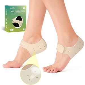 Plantar Fasciitis Heel Protectors for Heel Pain - Welnove Heel Cups for Heels Spur Pain Relief, Heel Inserts Pads for Achilles Tendonitis Dry Cracked Heel Support Cushion(Women 9.5-13 / Men 8.5-14)