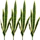 Beebel 4 Pcs Artificial Plants 30" Sansevieria Snake Plant Plastic Greenery Perfect Faux Agave Plant for Home Office Indoor and Outdoor Dcor (Yellow)