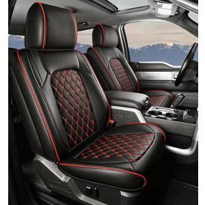 Umbrauto Seat Covers for Silverado/Sierra| Waterproof Leather Pickup Truck Custom Seatcovers Full Set for Chevy Silverado GMC Sierra 2014-2018 1500, 2015-2019 2500HD 3500HD Crew Double Extended Cab