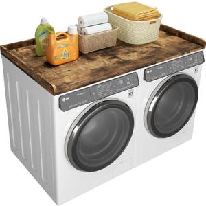 Ulif Washer Dryer Countertop, Melamine Matte Surface for Laundry Storage and Organization, Whole Piece of Laundry Room Countertop, 27.5" W x 54" L x 2.6" H, Rustic Brown
