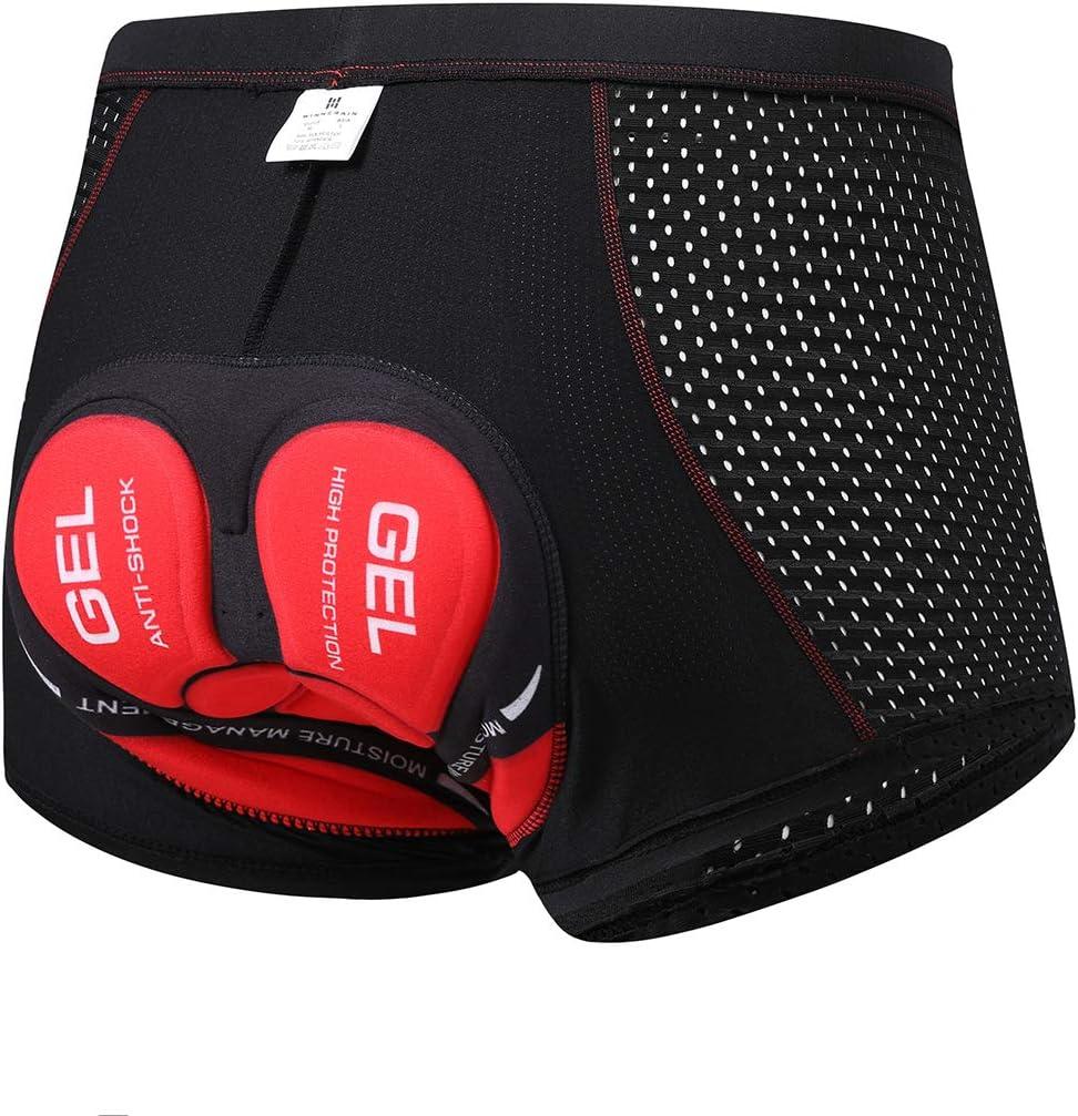Men's Cycling 3D Padded Gel Bike Compression Shorts Underwear (X-Large, Red)