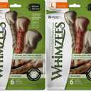 Whimzees Wellness Brushzees Natural Dog Dental Treat, VOHC Accepted Chews, Freshens Breath, Large Size, 12.7 oz Bag, 6 Count (EXP 02/15/28)