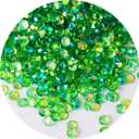 1440 Pcs SS20 5mm AB Flatback Rhinestones for Nails Art Crafts Transparent Glitter Round Gems Crystals DIY Clothes Shoes(Clear Green AB)