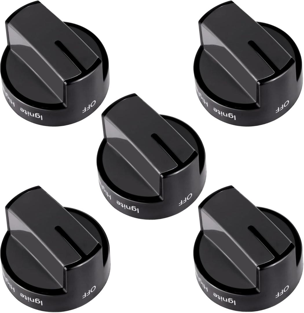 5Pack- W10339442 Stove Knobs fit for Whirl-Pool Gas Range Stove WFG320M0BB0 WFG320M0BB1 WFG320M0BB2 WFG320M0BS0 WFG320M0BS2 WFG320M0BS3 WFG320M0BW0 WFG320M0BW1 WFG505M0BB0 WFG505M0BB1 WFG505M0BB2