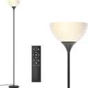 PESRAE Floor Lamp, Remote Control with Stpeless Color Temperatures and Brightness, Torchiere Lamp for Bedroom, Living Room, Bulb Included (Matte Black)
