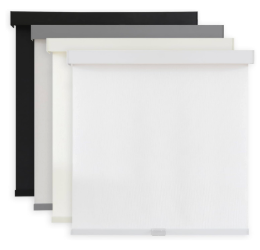 AOSKY Light Filtering Roller Shades Cordless Blinds for Windows, Free-Stop Shades with Valance, 99% Blackout, Thermal Insulated Fabric, UV Protection, Natural Woven Blinds（34" W x 72" H, White）