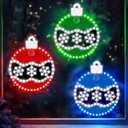 ElectricWise 3 Pack Hi Vibrant Twinkling Christmas Ball Light Decorations, 10'' 330 LEDs Waterproof Colorful Christmas Ball Ornament Window Lights with 3 Suction Cups for Window Door Wall Xmas Decor, Pack of 2