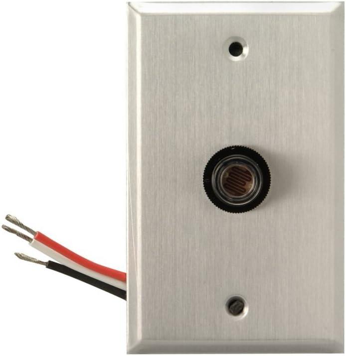 Woods 59409WD Outdoor Hardwired Post Eye Light Control and Wall Plate; Metallic Finish;Silver (Fits standard outlet box)