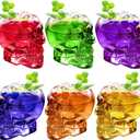 6 Pcs Halloween Skull Glasses 12oz Skeleton Wine Glass Cocktail Glasses Halloween Drinking Glasses For Cocktail Whiskey Juice Clear Skull Glass Cups For Halloween, Theme parties, Bars