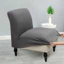 Iauddy Armless Accent Slipper Chair Cover Slipcover,Stretch Spandex Removable Non-Slip Silp Cover for Accent Chair Without arms Furniture Protector for Living Dining Room(Dark Gray, 2)