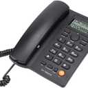 Wendry Corded Telephone with Caller ID, Hands-Free Speakerphone for Home & Office, Wired Desk Phone with Mute Function, Compatible with Landline Service(Black)