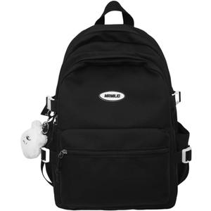 Kawaii Backpack with Cute Accessories Aesthetic 15.6 Inch Laptop Backpack Pendant (Black)