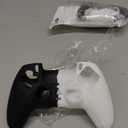 PS5 Controller Skin, Anti-Slip Soft Silicone Protective Cover Case for PlayStation 5 Controller Grip Accessories, 2 Pack with 8 x Thumb Grip Caps (Black Mix White)